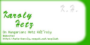 karoly hetz business card